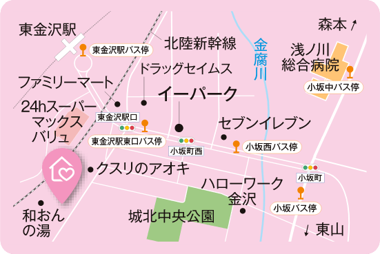 パーク小坂周辺地図